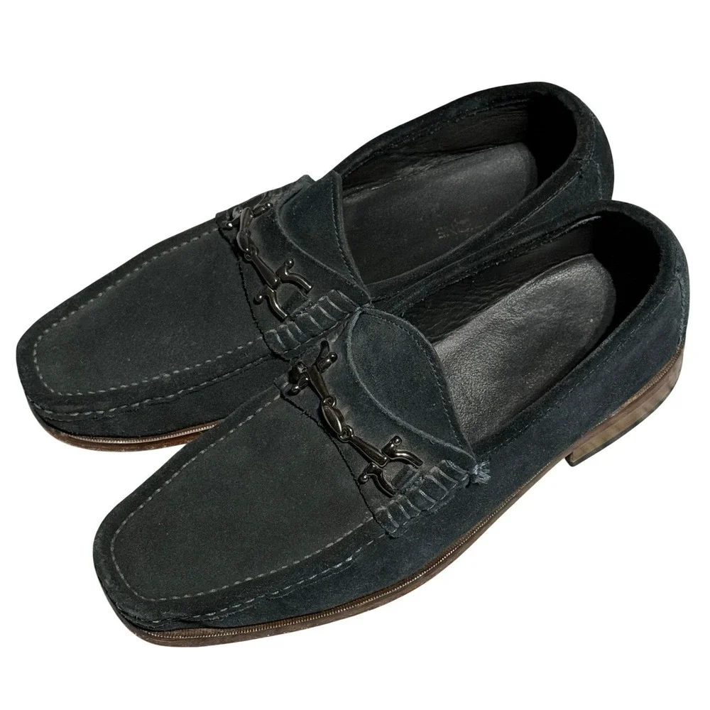 Marks & Spencer Collezione Mens‎ Suede Bit Loafers Dark Navy Slip On Shoes